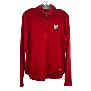 Under Armour Women's Active Collared Pullover Top Red Size Large Maryland